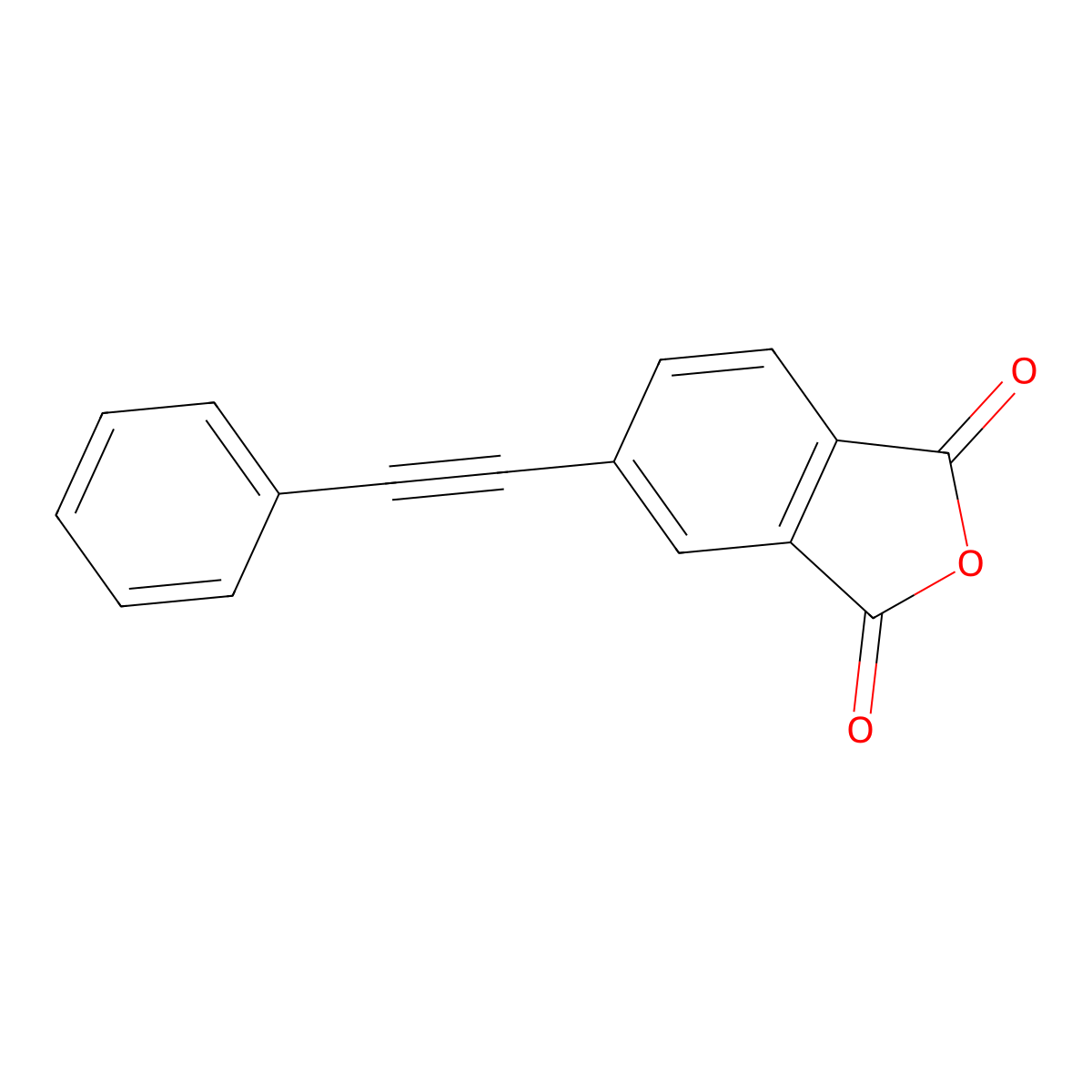 1,3-Isobenzofurandione, 5-(2-phenylethynyl)- molecular structure, CAS 119389-05-8