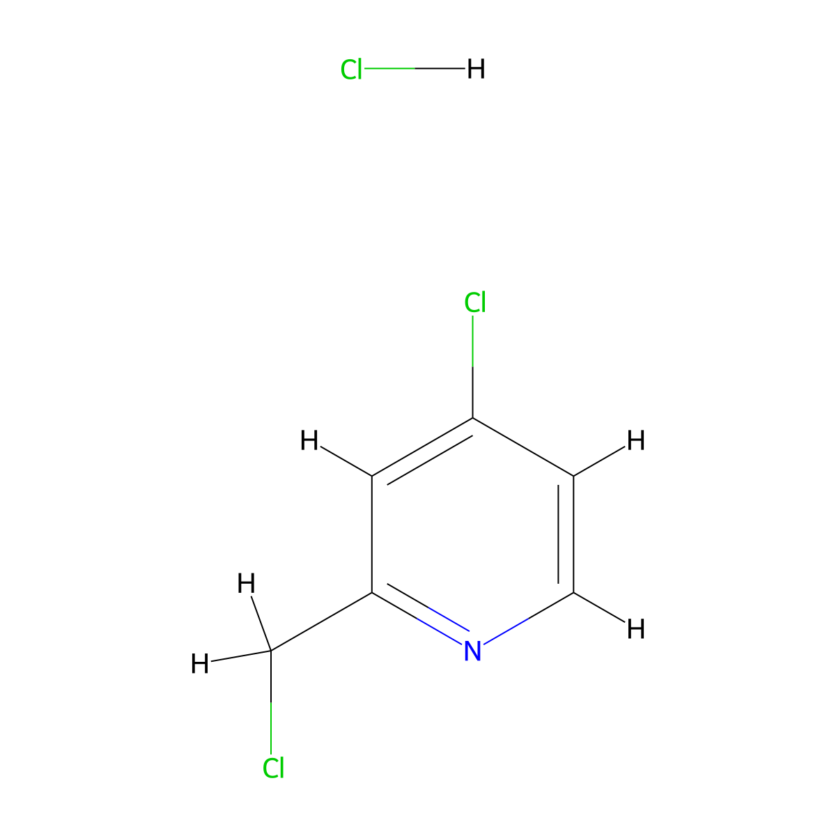 4-Chloro-2-(chloromethyl)pyridine--hydrogen chloride (1/1) molecular structure, CAS 119396-04-2
