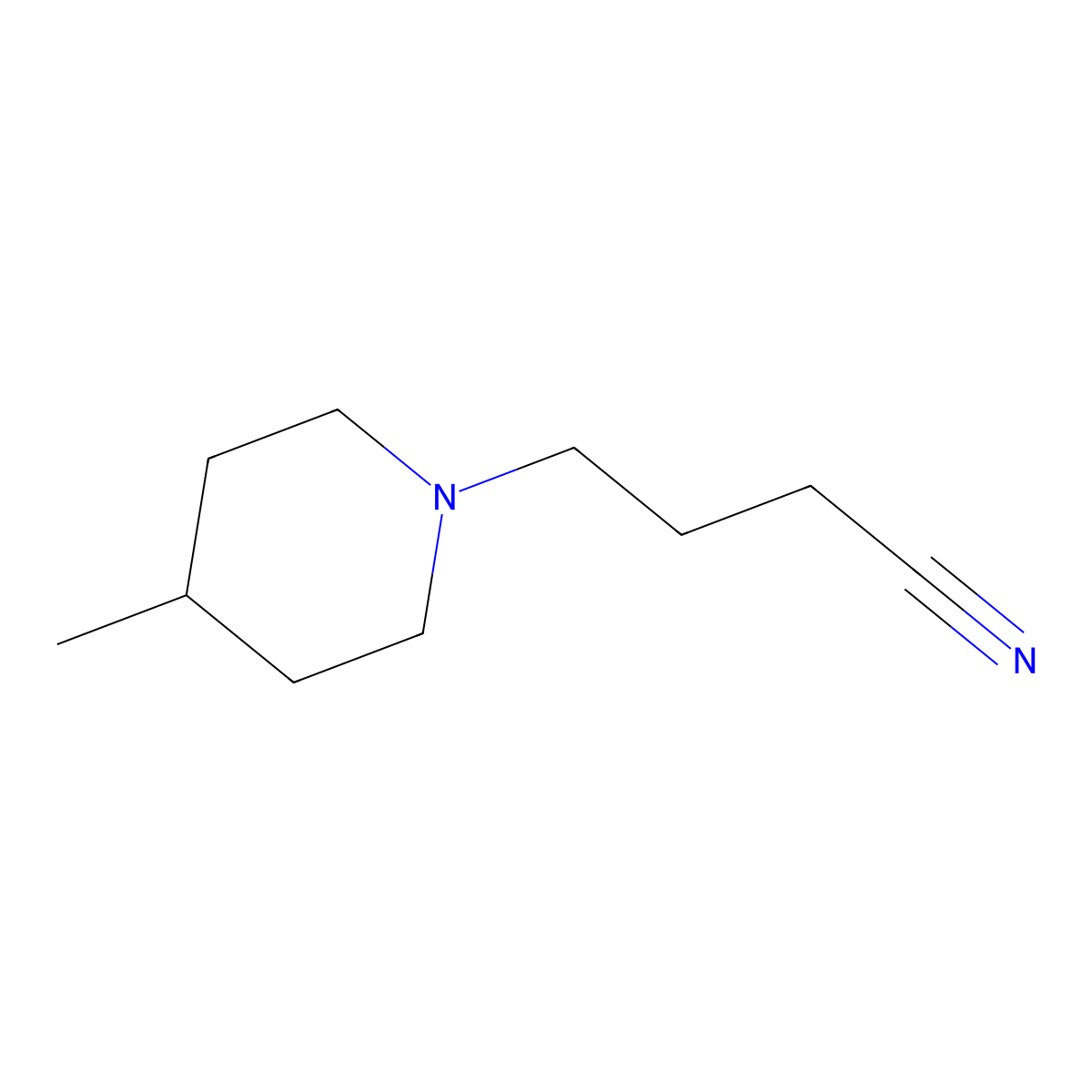 4-Methyl-1-piperidinebutanenitrile molecular structure, CAS 119396-86-0