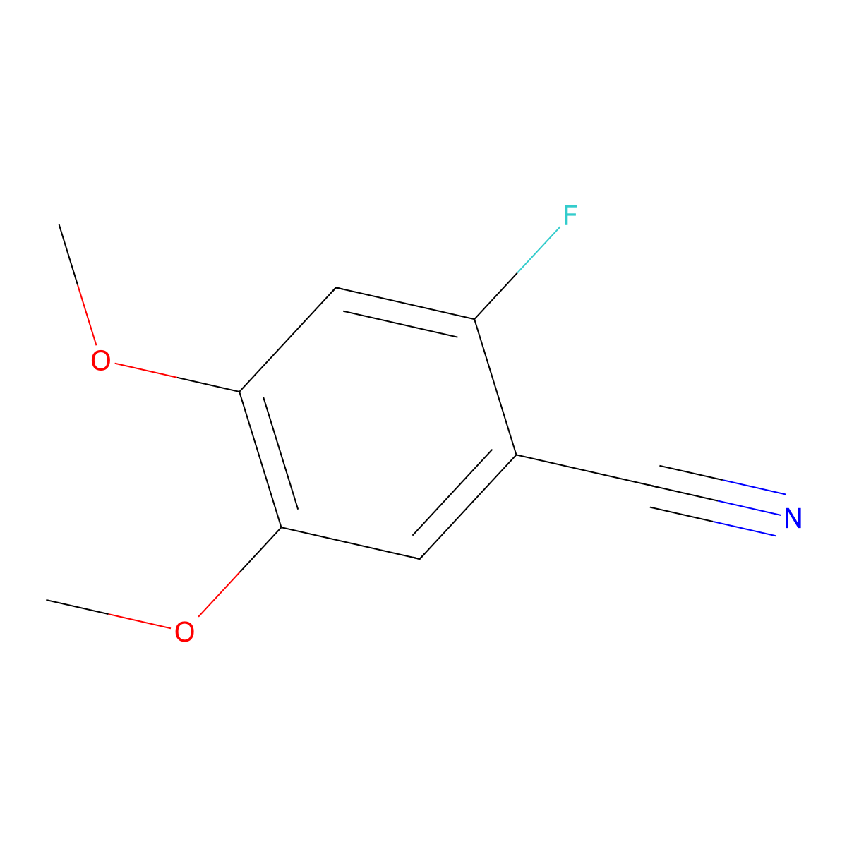 2-Fluoro-4,5-dimethoxybenzonitrile molecular structure, CAS 119396-88-2