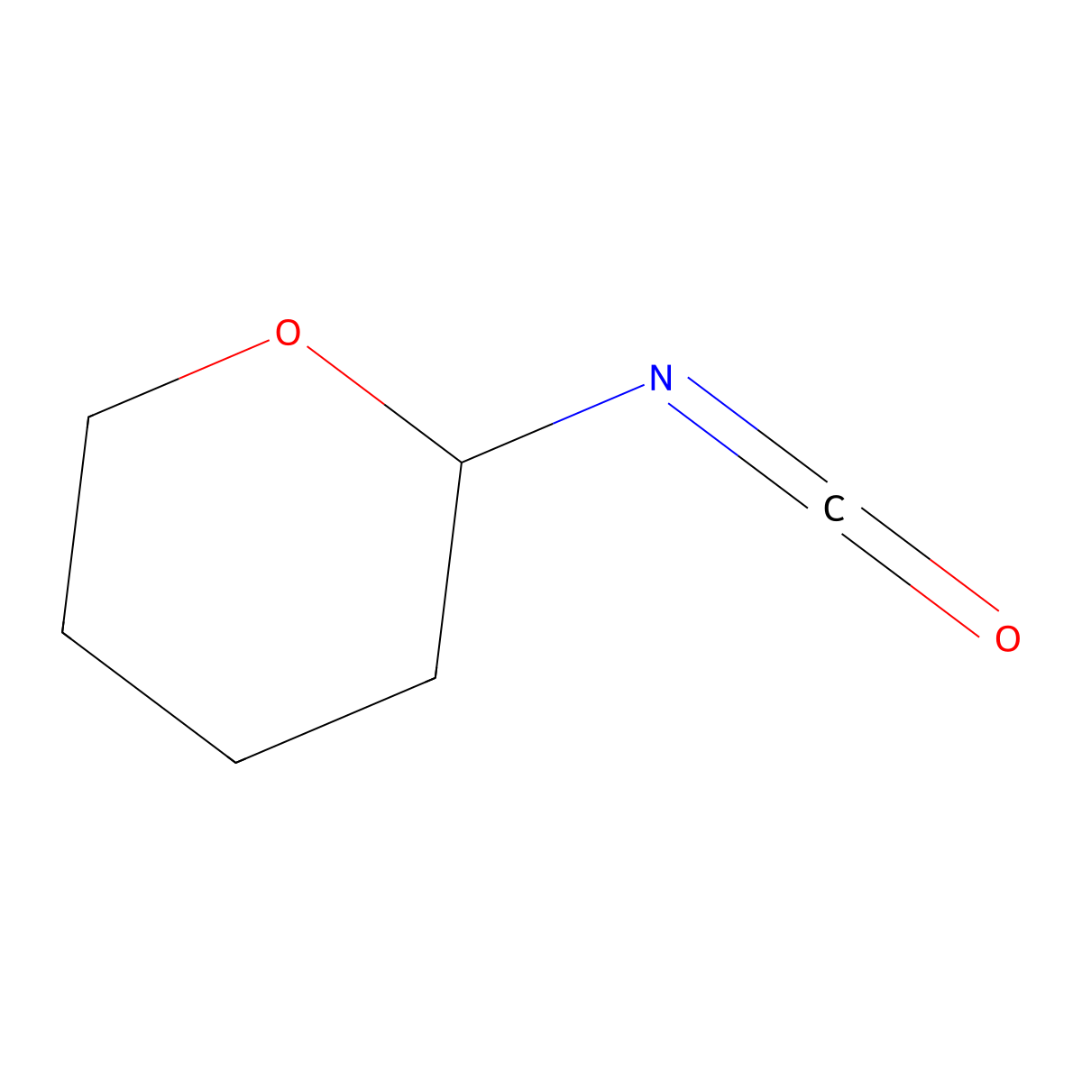 tetrahydro-2-isocyanato-2H-pyran molecular structure, CAS 1194-00-9