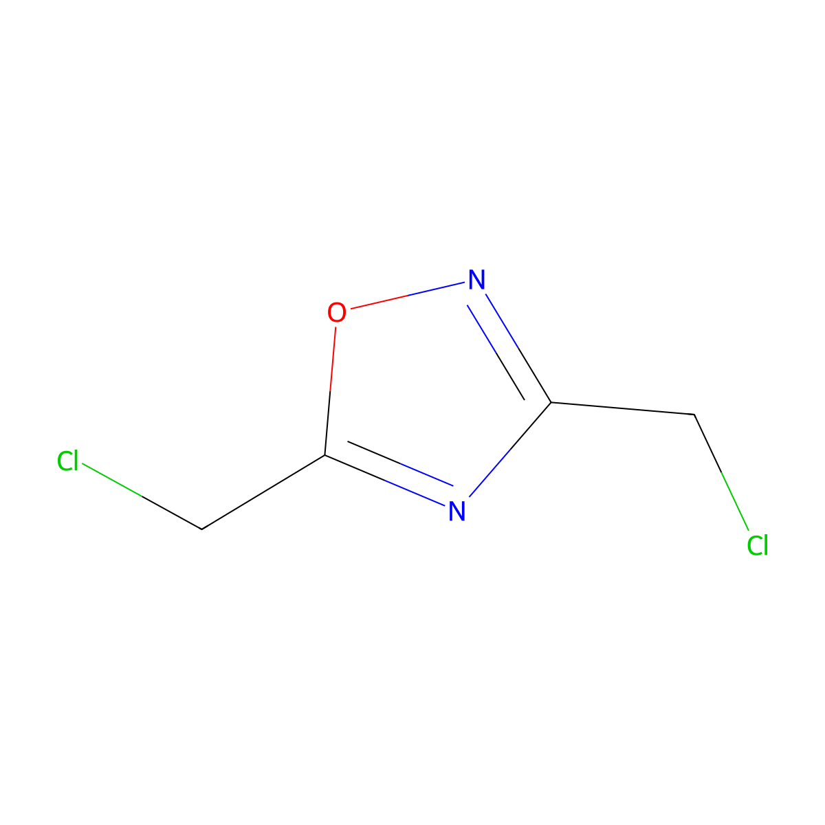 1,2,4-Oxadiazole, 3,5-bis(chloromethyl)- molecular structure, CAS 1194-01-0