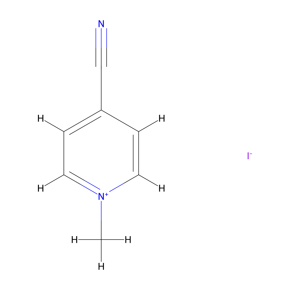 4-Cyano-1-methylpyridin-1-ium iodide molecular structure, CAS 1194-04-3