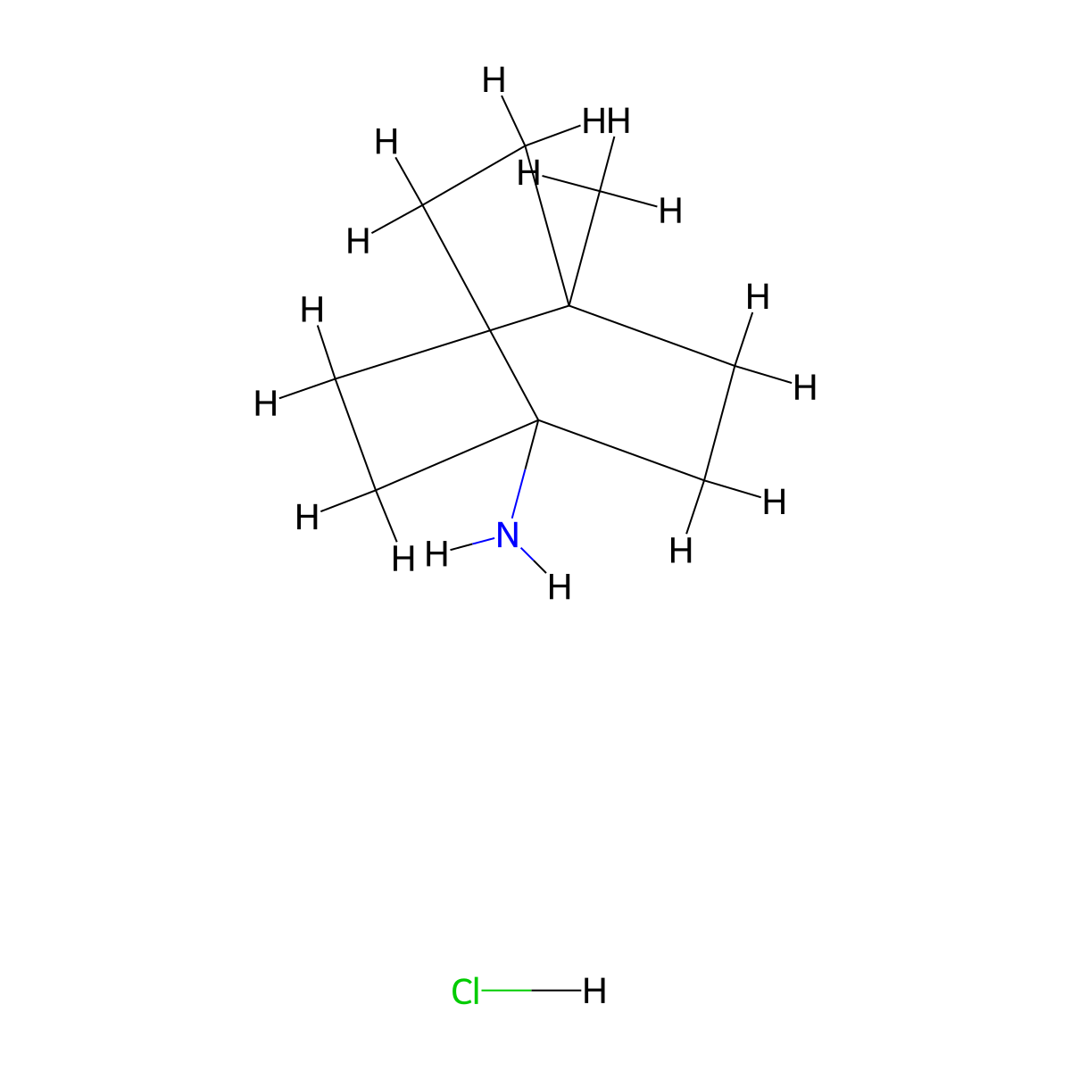 4-Methylbicyclo[2.2.2]octan-1-amine hydrochloride molecular structure, CAS 1194-43-0