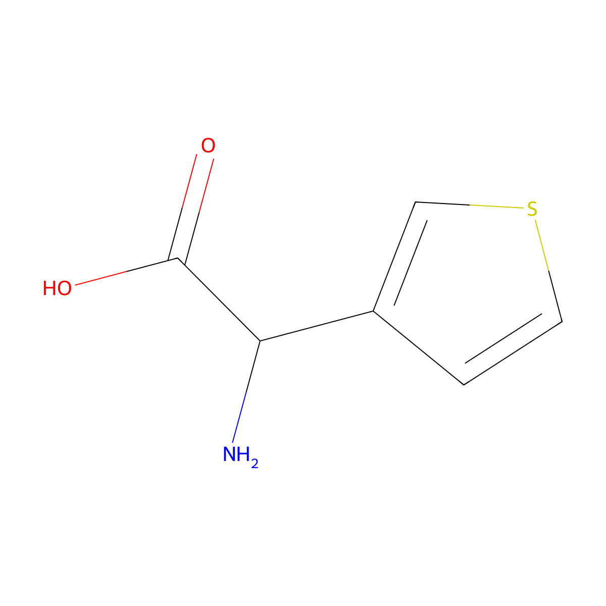(S)-2-Amino-2-(thiophen-3-yl)acetic acid molecular structure, CAS 1194-87-2