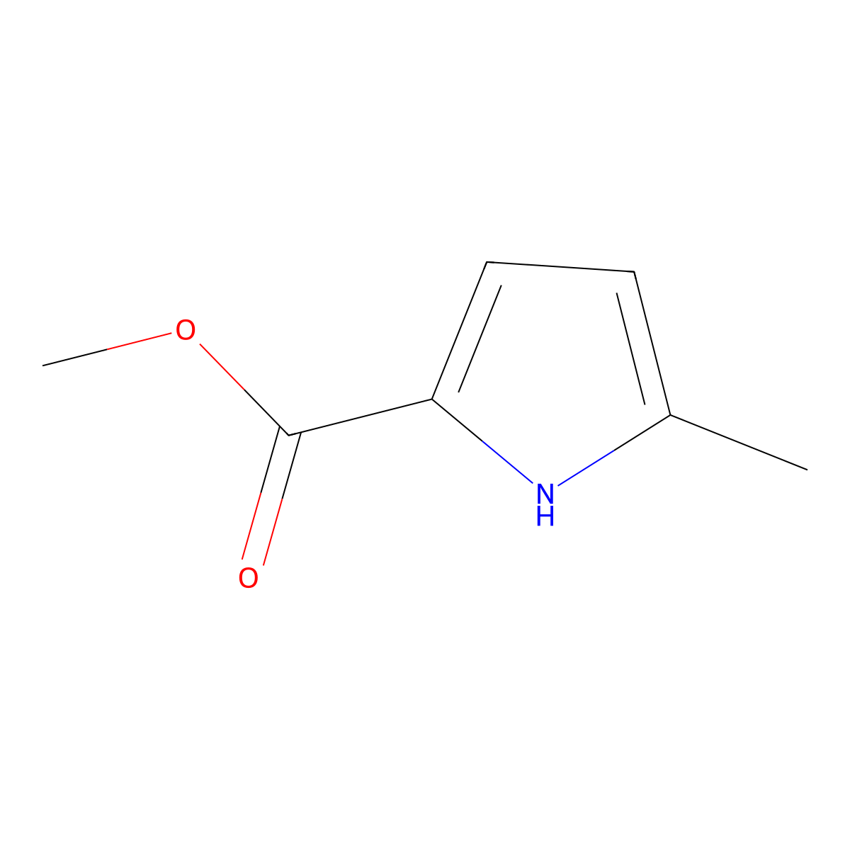 methyl 5-methyl-1H-pyrrole-2-carboxylate molecular structure, CAS 1194-97-4