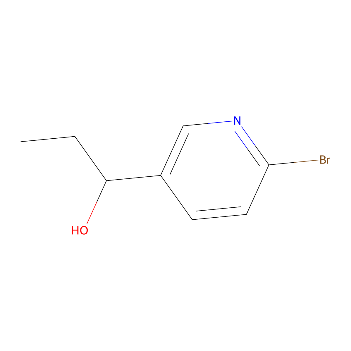 1-(6-Bromopyridin-3-yl)propan-1-ol molecular structure, CAS 1194020-08-0