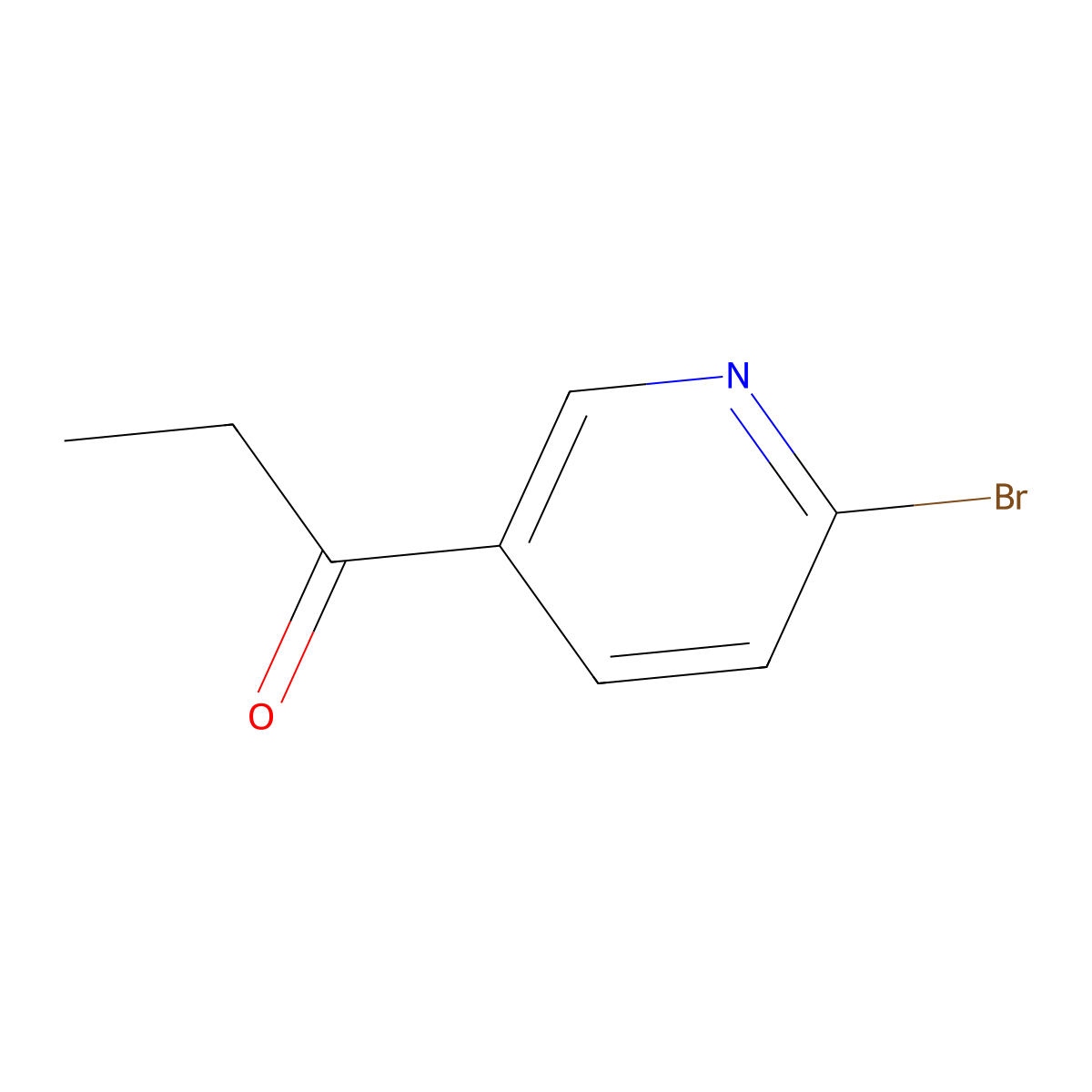 1-(6-Bromopyridin-3-yl)propan-1-one molecular structure, CAS 1194020-10-4