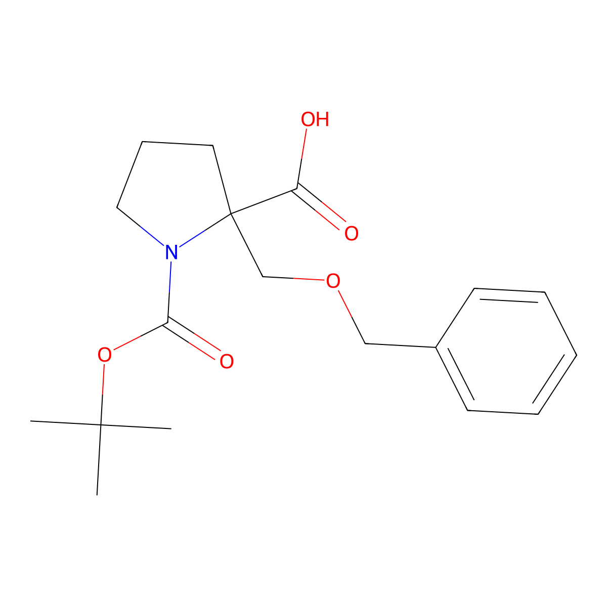 2-(Benzyloxymethyl)-1-tert-butoxycarbonyl-pyrrolidine-2-carboxylic acid molecular structure, CAS 1194030-71-1