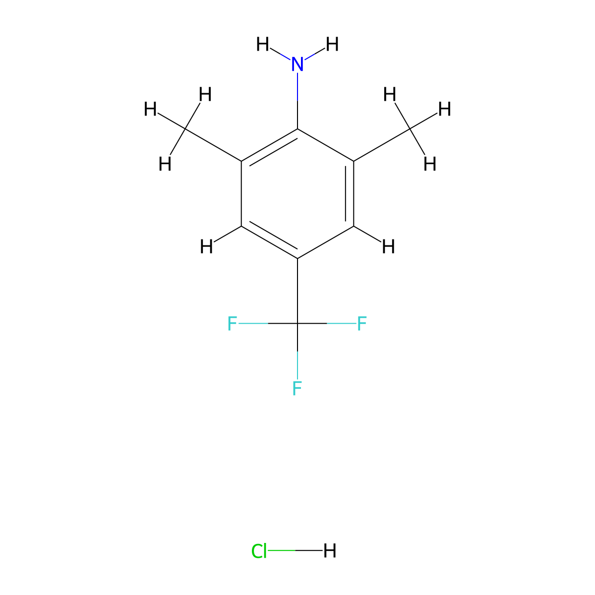 2,6-Dimethyl-4-(trifluoromethyl)aniline hydrochloride molecular structure, CAS 1194046-26-8