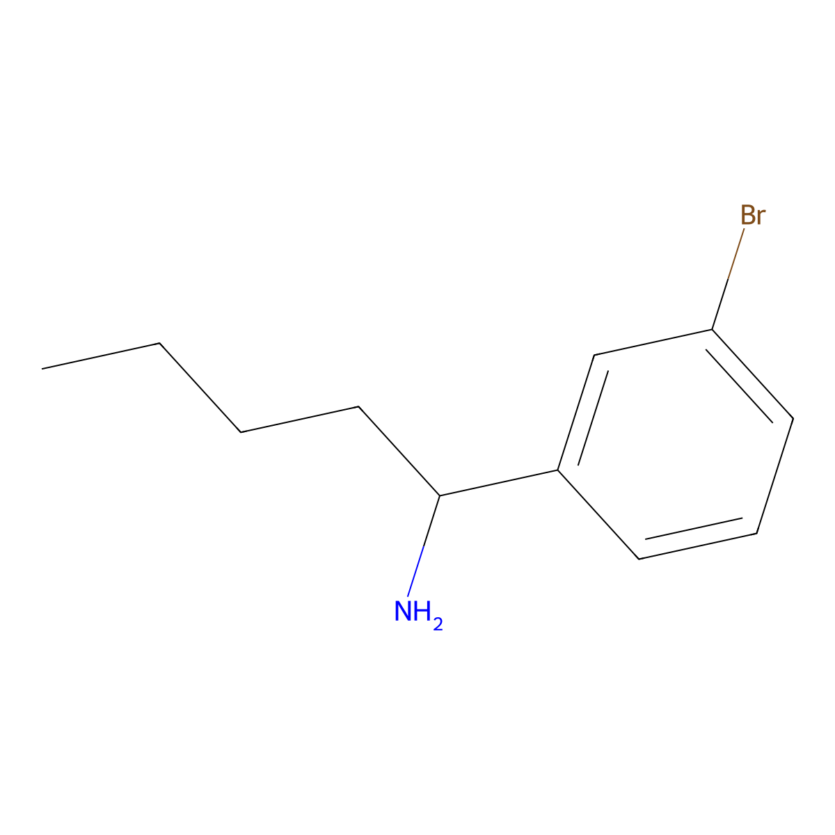(S)-1-(3-Bromophenyl)pentan-1-amine molecular structure, CAS 1194055-96-3
