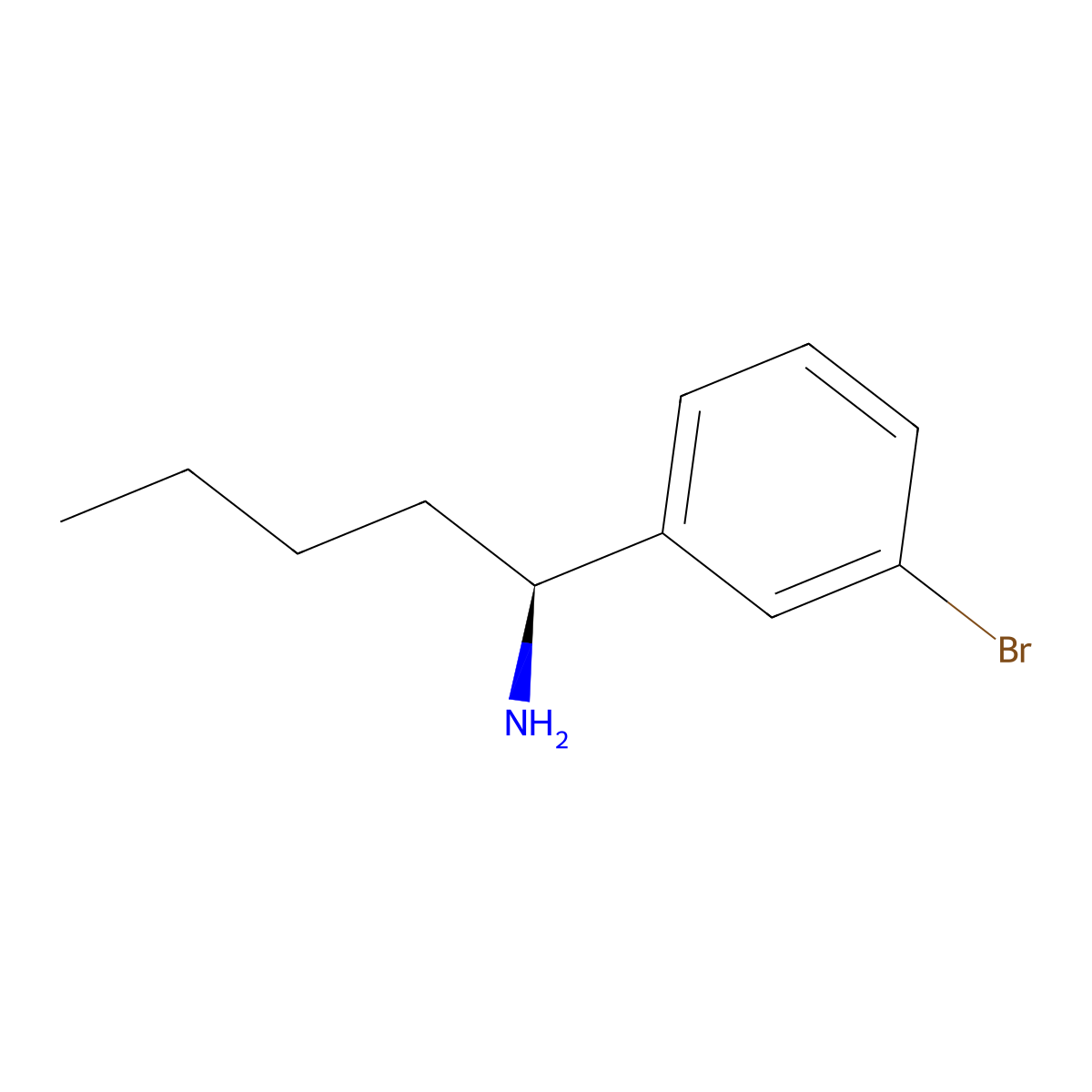 (S)-1-(3-Bromophenyl)pentan-1-amine molecular structure, CAS 1194055-96-3