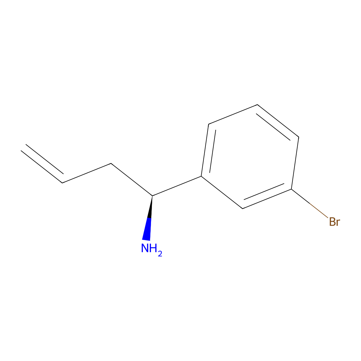 (S)-1-(3-Bromophenyl)but-3-en-1-amine molecular structure, CAS 1194056-00-2