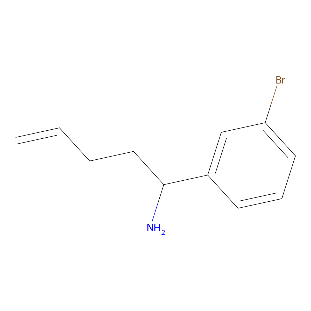 (1S)-1-(3-bromophenyl)pent-4-en-1-amine molecular structure, CAS 1194056-01-3