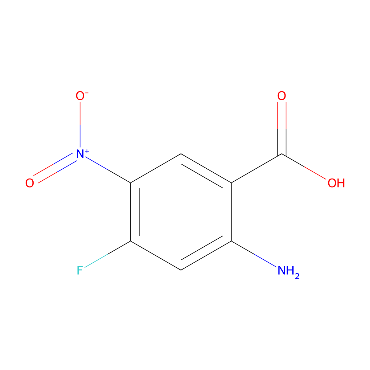 2-Amino-4-fluoro-5-nitrobenzoic acid molecular structure, CAS 1194097-41-0