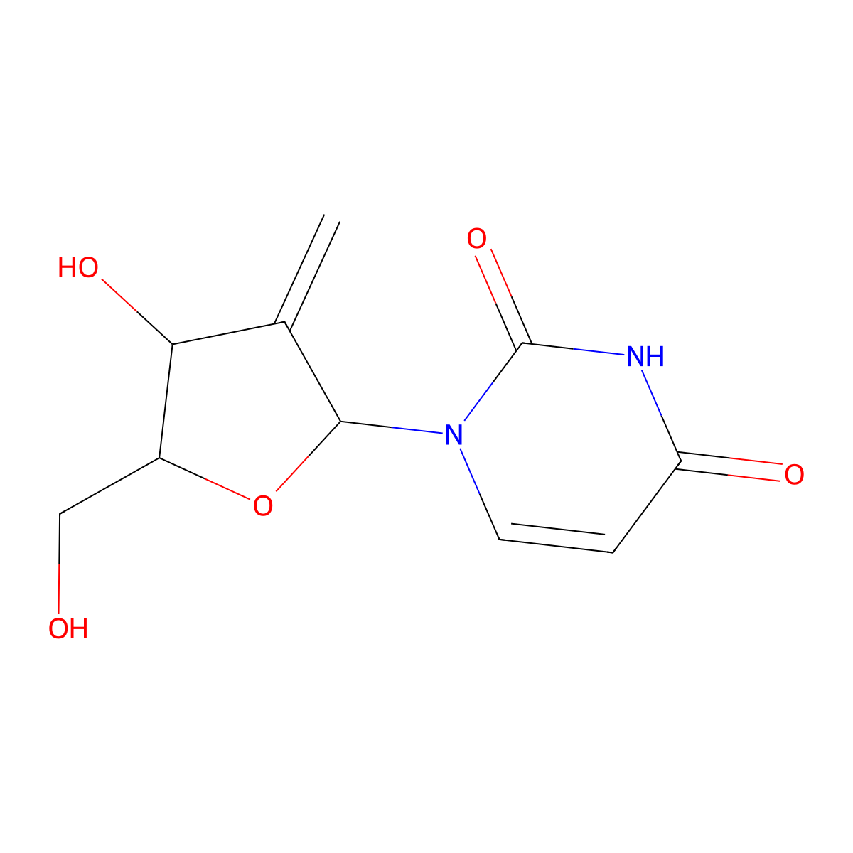 Uridine, 2'-deoxy-2'-methylene- molecular structure, CAS 119410-95-6