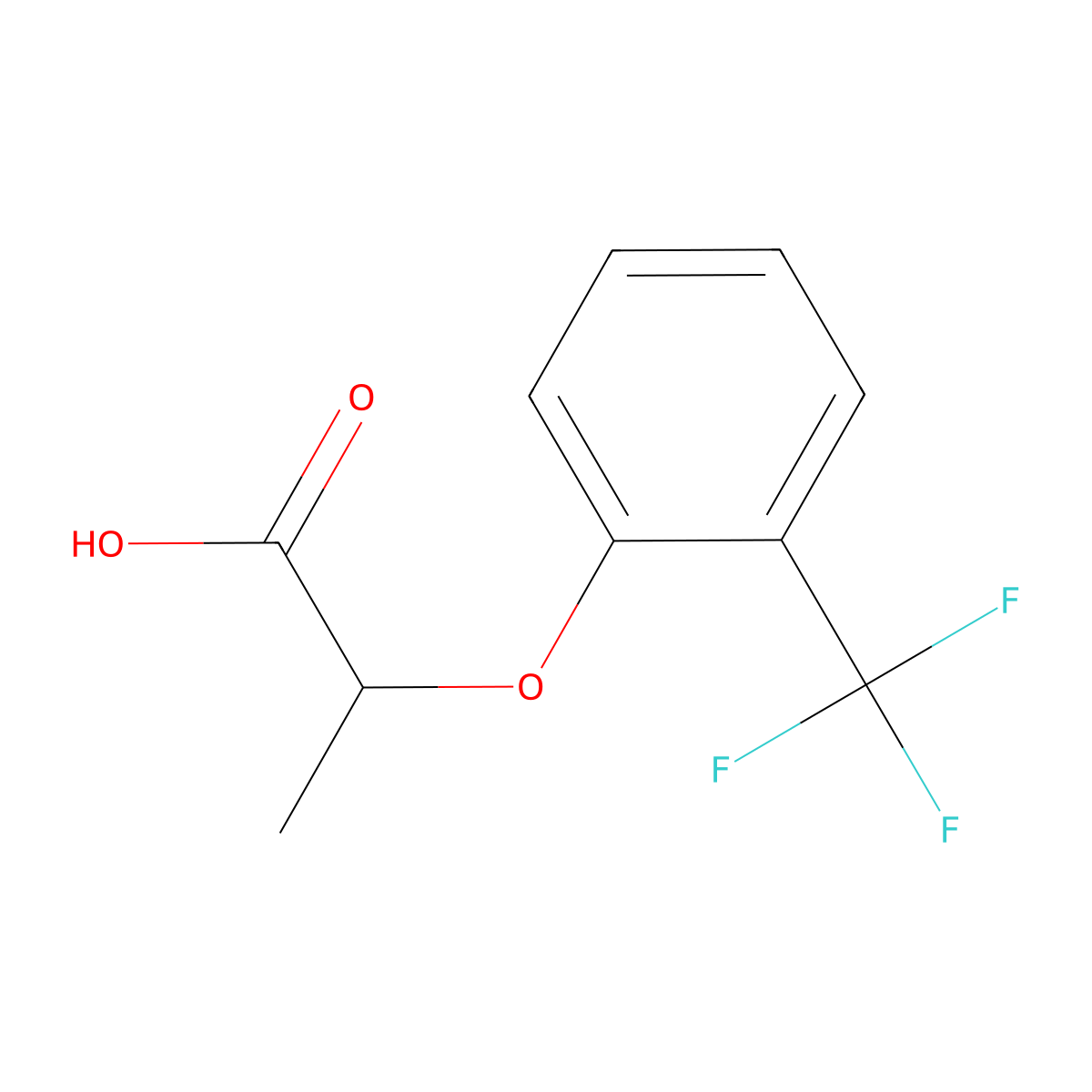 2-[2-(Trifluoromethyl)phenoxy]propanoic acid molecular structure, CAS 119411-77-7