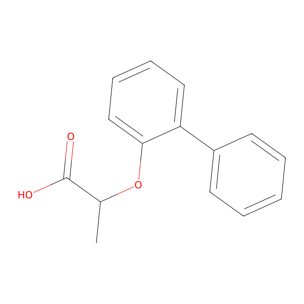 2-(2-Phenylphenoxy)propanoic acid molecular structure, CAS 119411-78-8