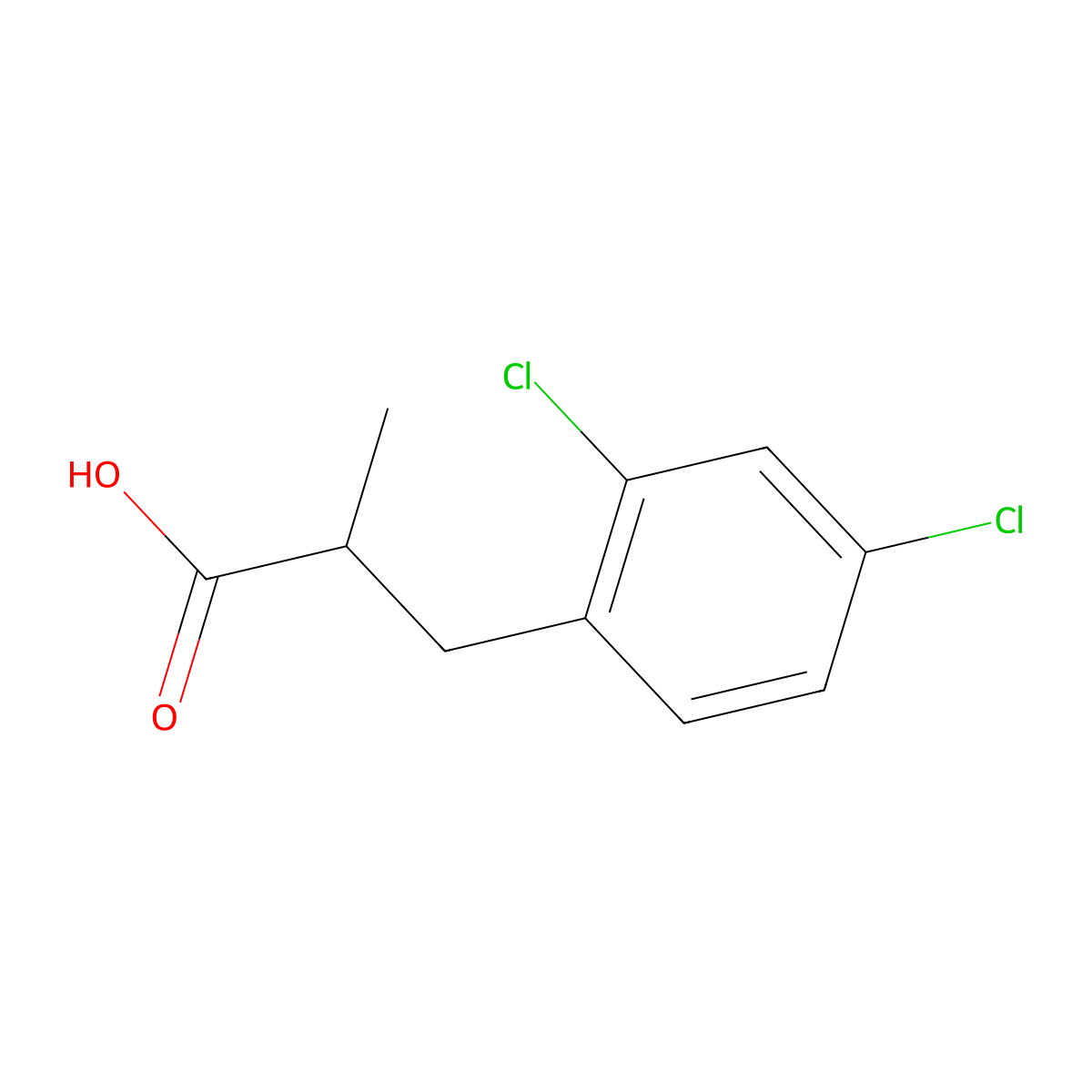 3-(2,4-Dichlorophenyl)-2-methylpropanoic acid molecular structure, CAS 119411-79-9