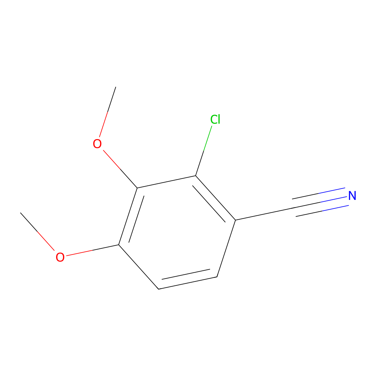 2-Chloro-3,4-dimethoxybenzonitrile molecular structure, CAS 119413-61-5