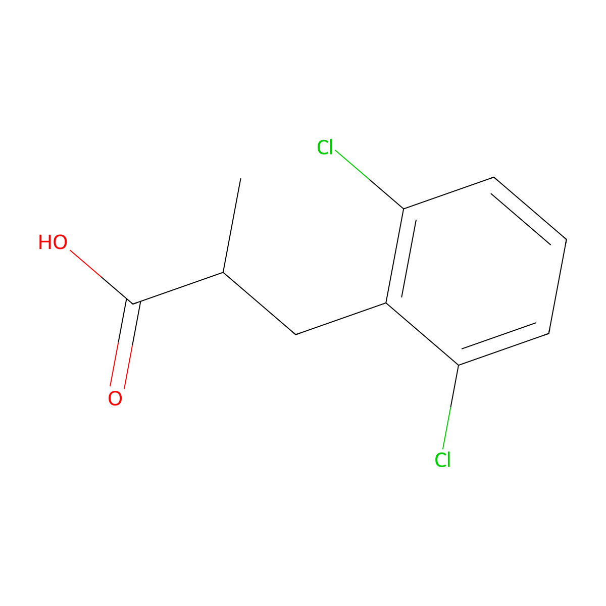 3-(2,6-Dichlorophenyl)-2-methylpropanoic acid molecular structure, CAS 119424-88-3