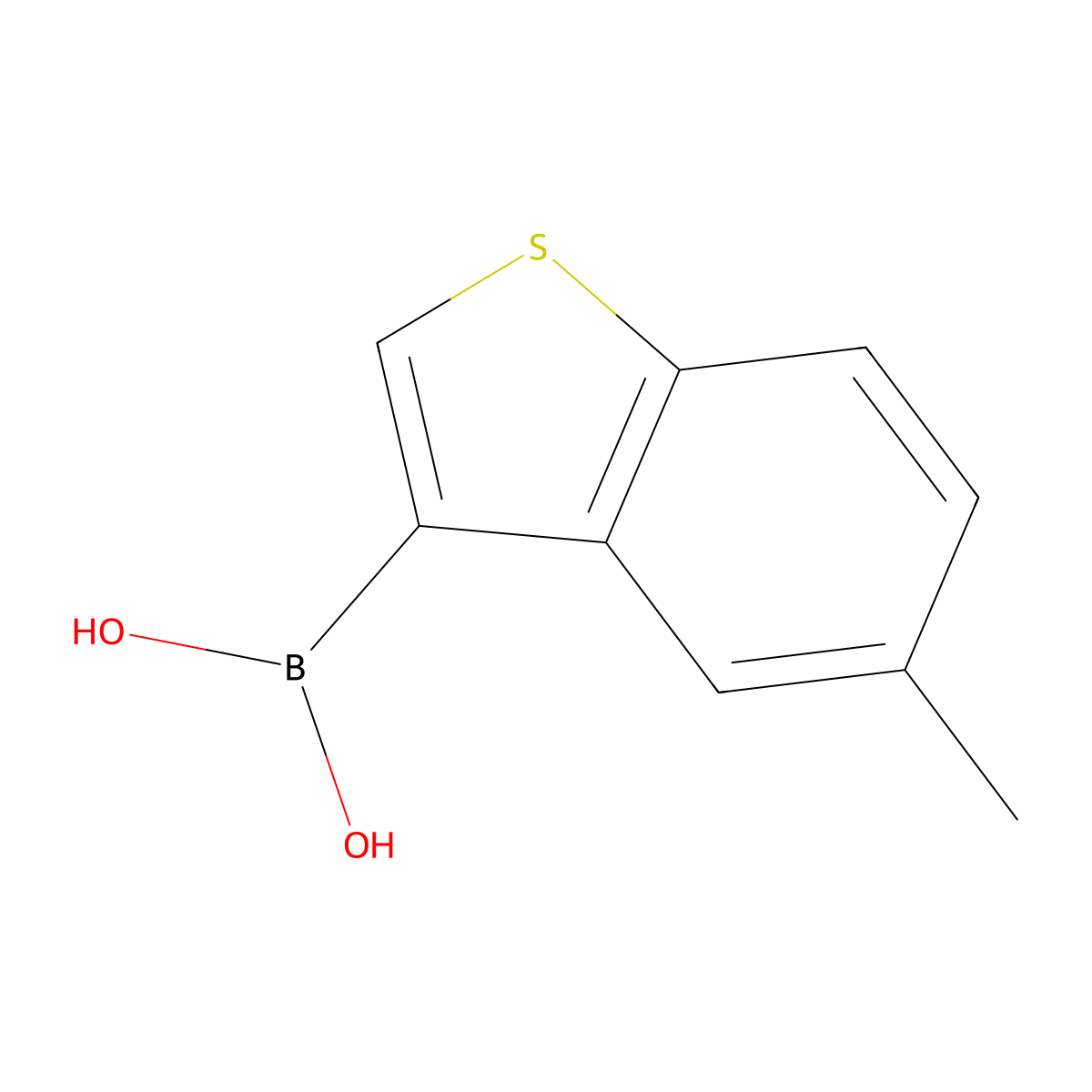 (5-Methyl-1-benzothiophen-3-yl)boronic acid molecular structure, CAS 1194254-39-1