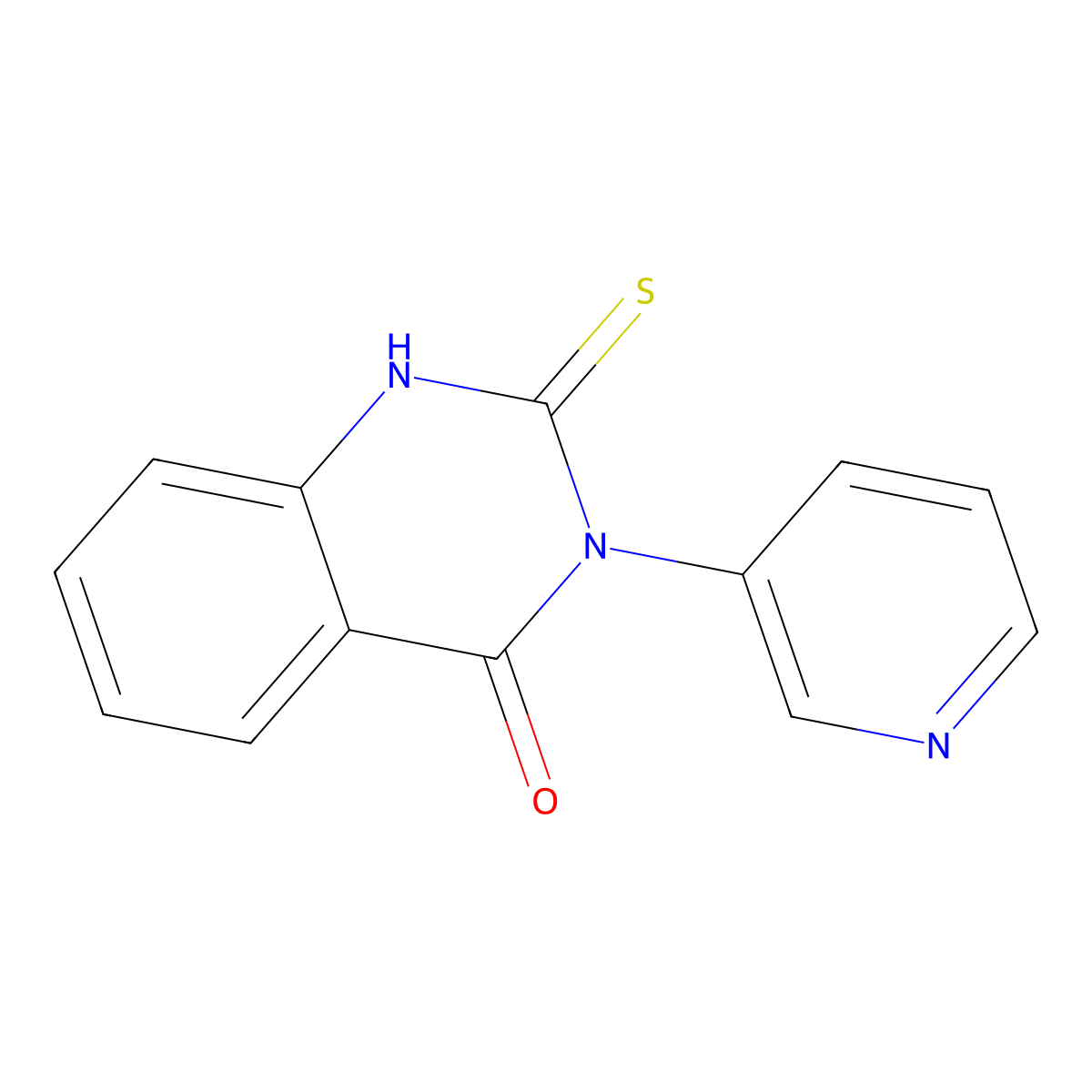 2-mercapto-3-pyridin-3-ylquinazolin-4(3H)-one molecular structure, CAS 119426-82-3