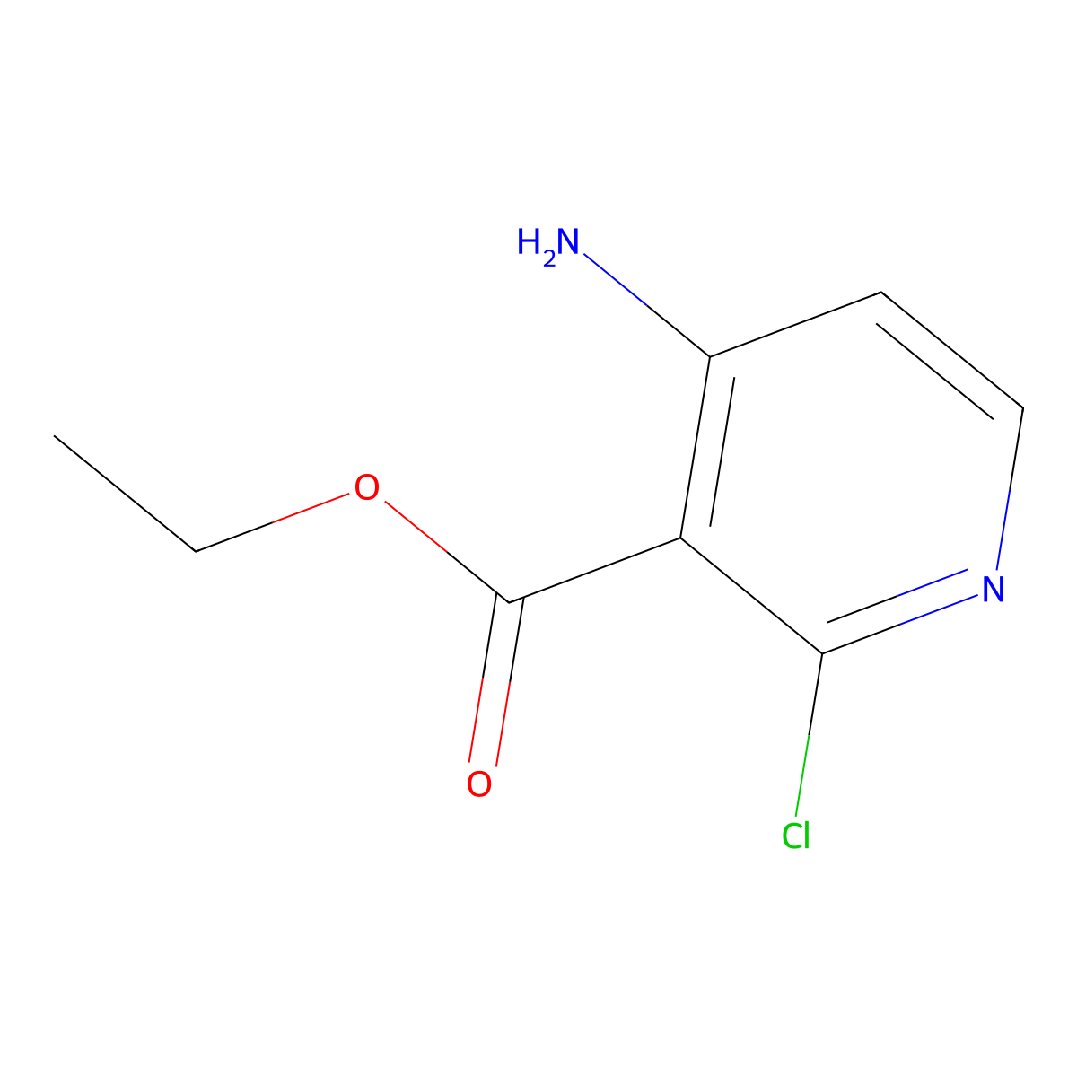 Ethyl 4-amino-2-chloronicotinate molecular structure, CAS 1194341-67-7