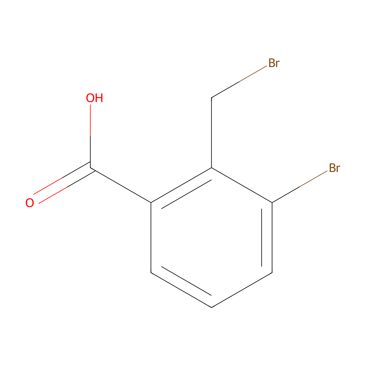 3-Bromo-2-(bromomethyl)benzoic acid molecular structure, CAS 1194354-14-7