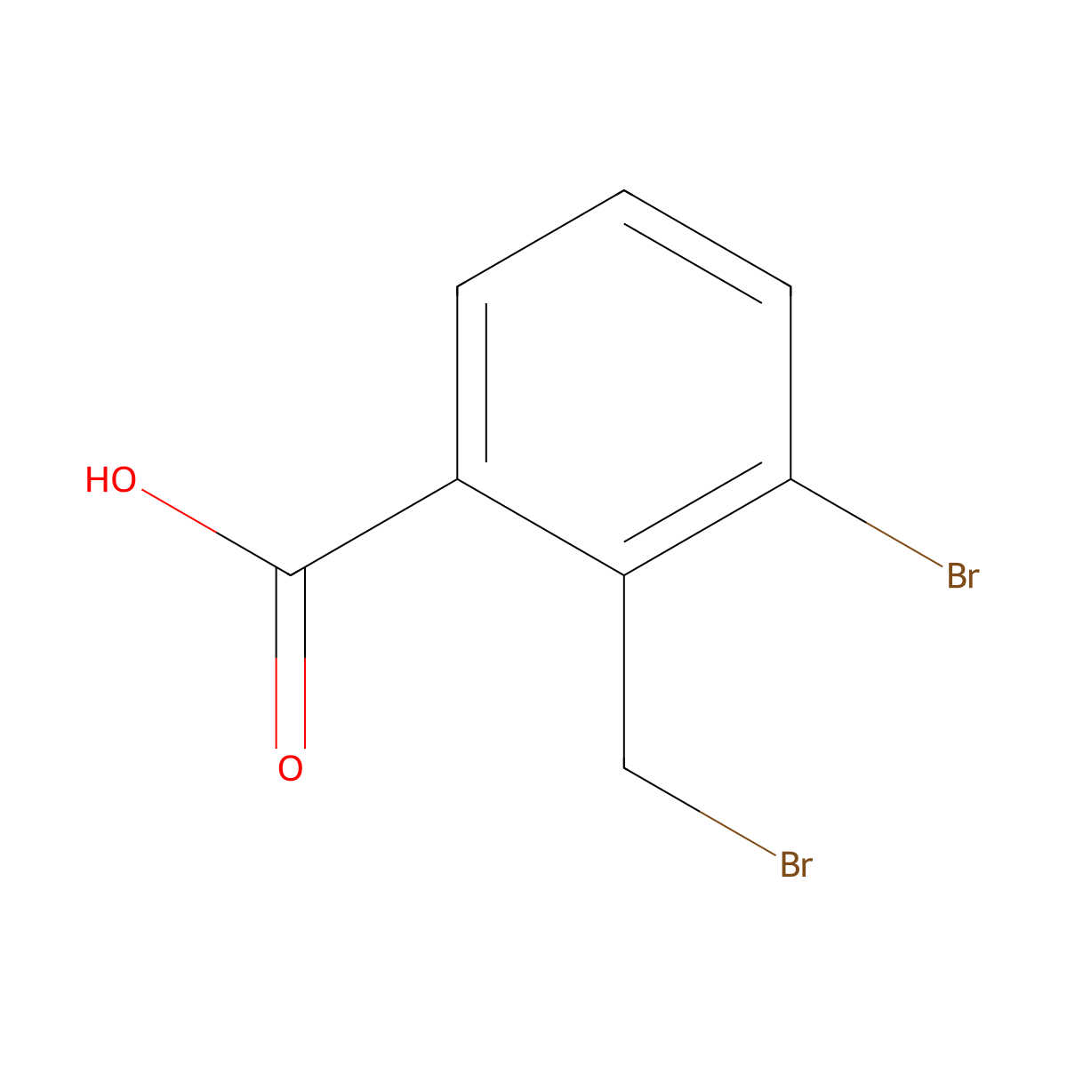 3-Bromo-2-(bromomethyl)benzoic acid molecular structure, CAS 1194354-14-7