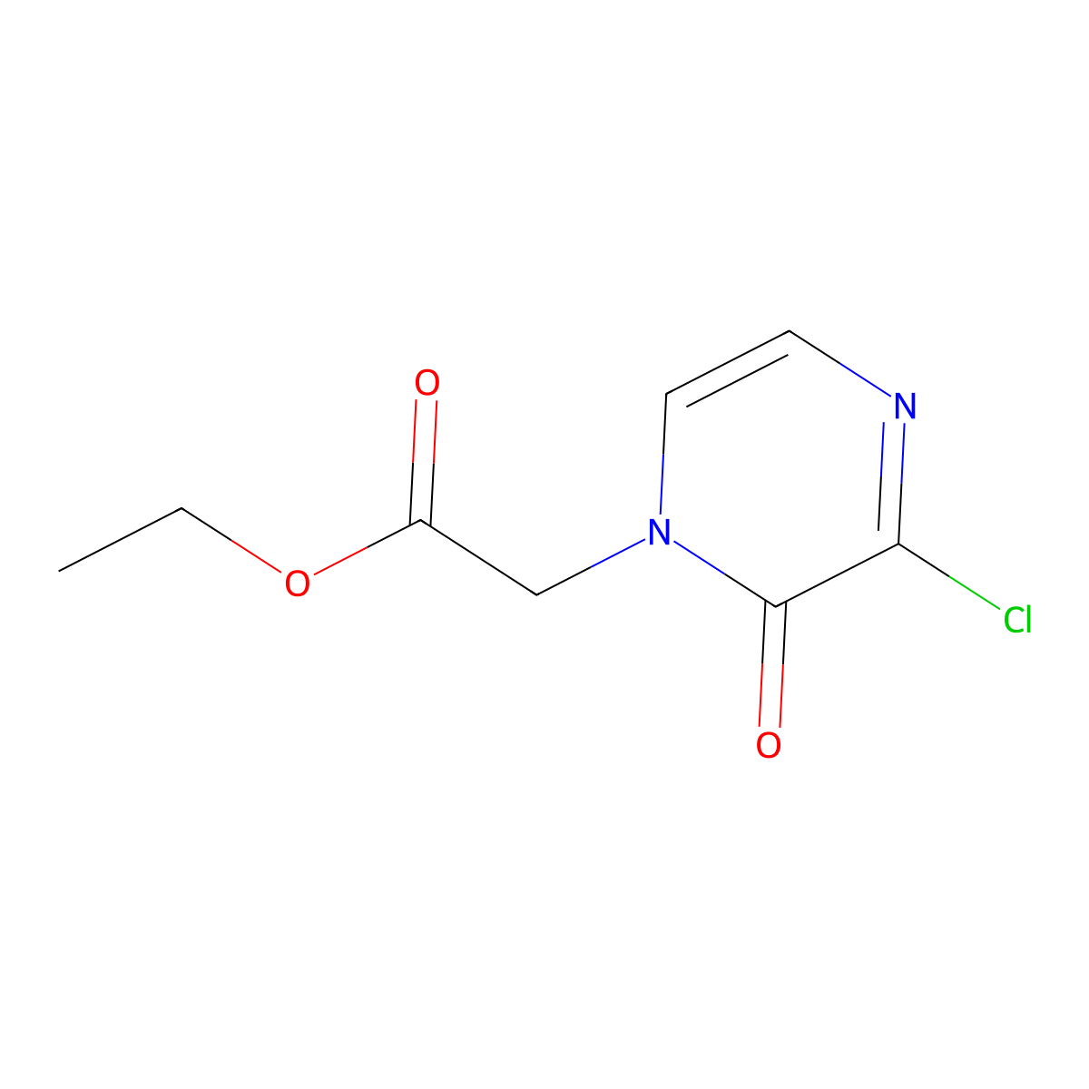 Ethyl 2-(3-chloro-2-oxopyrazin-1(2H)-yl)acetate molecular structure, CAS 1194374-11-2