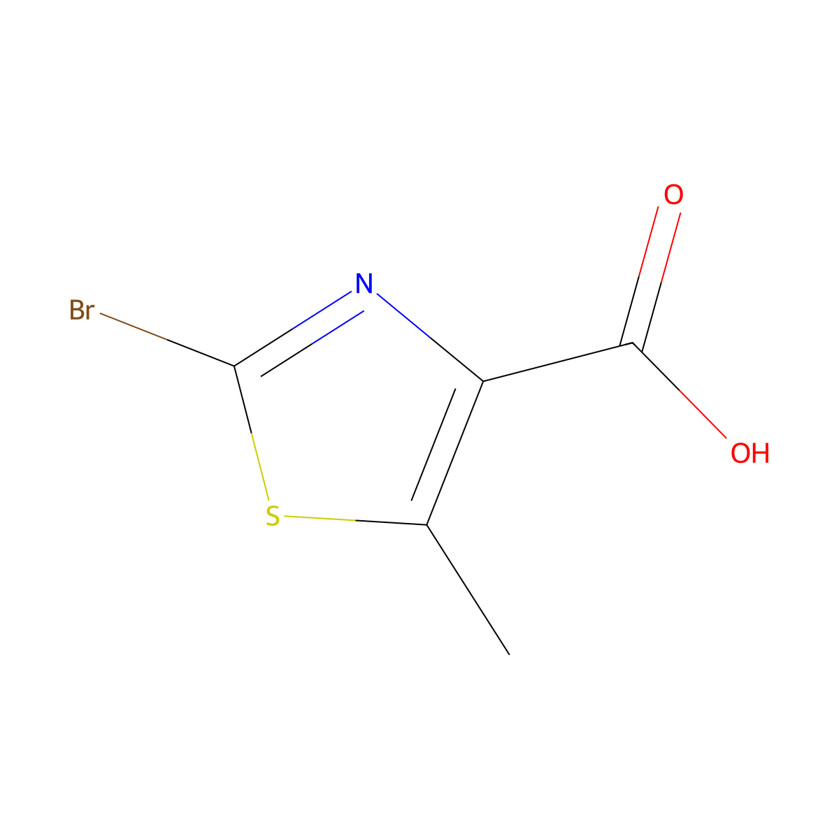 2-Bromo-5-methyl-1,3-thiazole-4-carboxylic acid molecular structure, CAS 1194374-25-8
