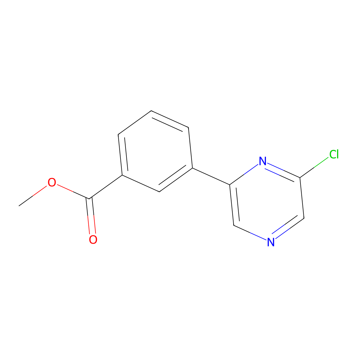 Methyl 3-(6-chloropyrazin-2-yl)benzoate molecular structure, CAS 1194374-28-1