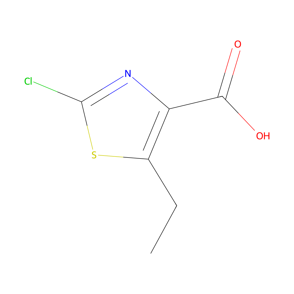 2-Chloro-5-ethyl-1,3-thiazole-4-carboxylic acid molecular structure, CAS 1194374-29-2