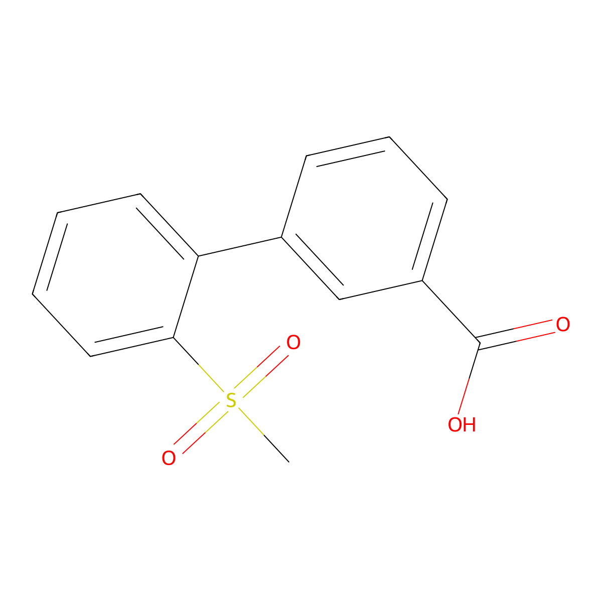 2'-(Methylsulfonyl)biphenyl-3-carboxylic acid molecular structure, CAS 1194374-30-5
