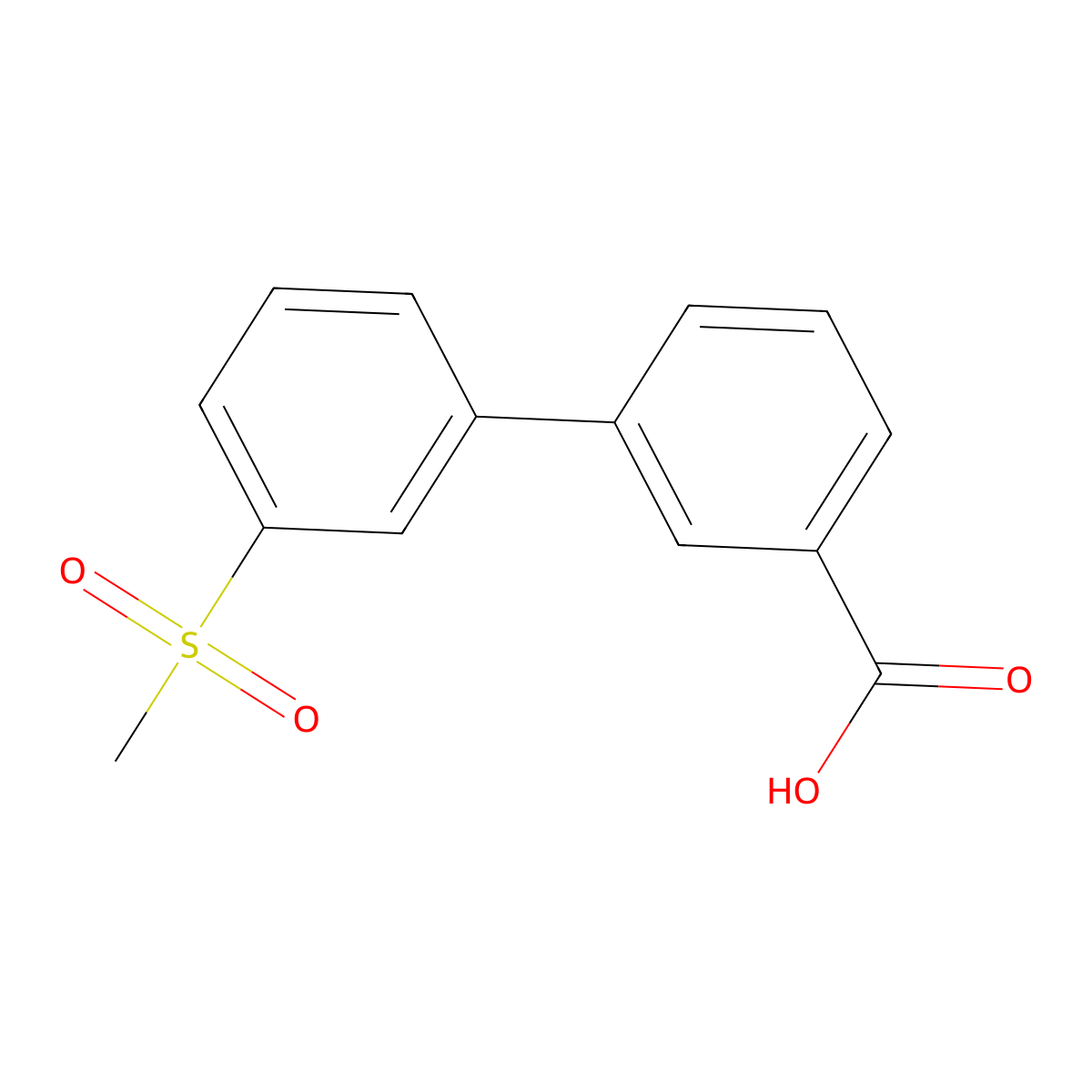 3'-(Methylsulfonyl)biphenyl-3-carboxylic acid molecular structure, CAS 1194374-32-7