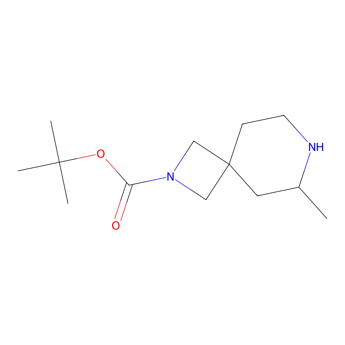 Tert-butyl 6-methyl-2,7-diazaspiro[3.5]nonane-2-carboxylate molecular structure, CAS 1194374-77-0