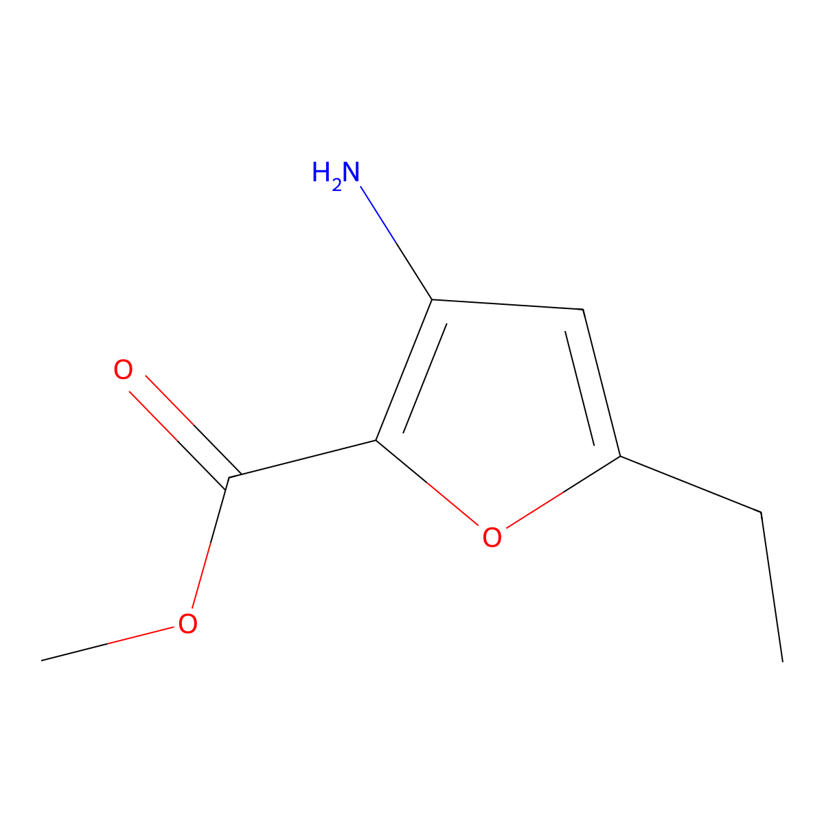 Methyl 3-amino-5-ethylfuran-2-carboxylate molecular structure, CAS 1194375-07-9