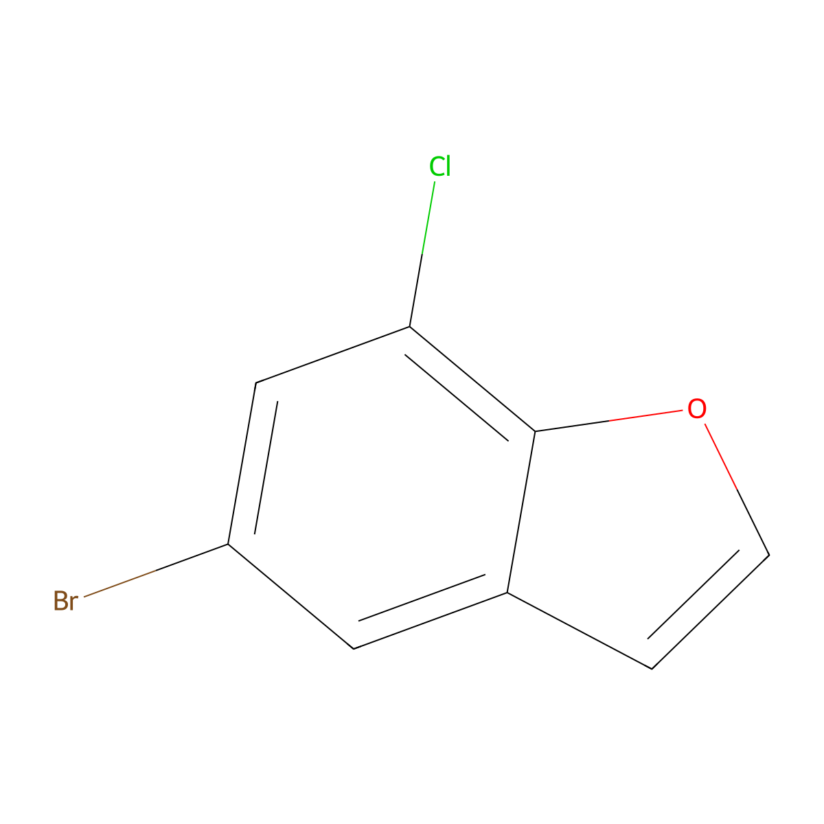 5-Bromo-7-chlorobenzofuran molecular structure, CAS 1194375-29-5