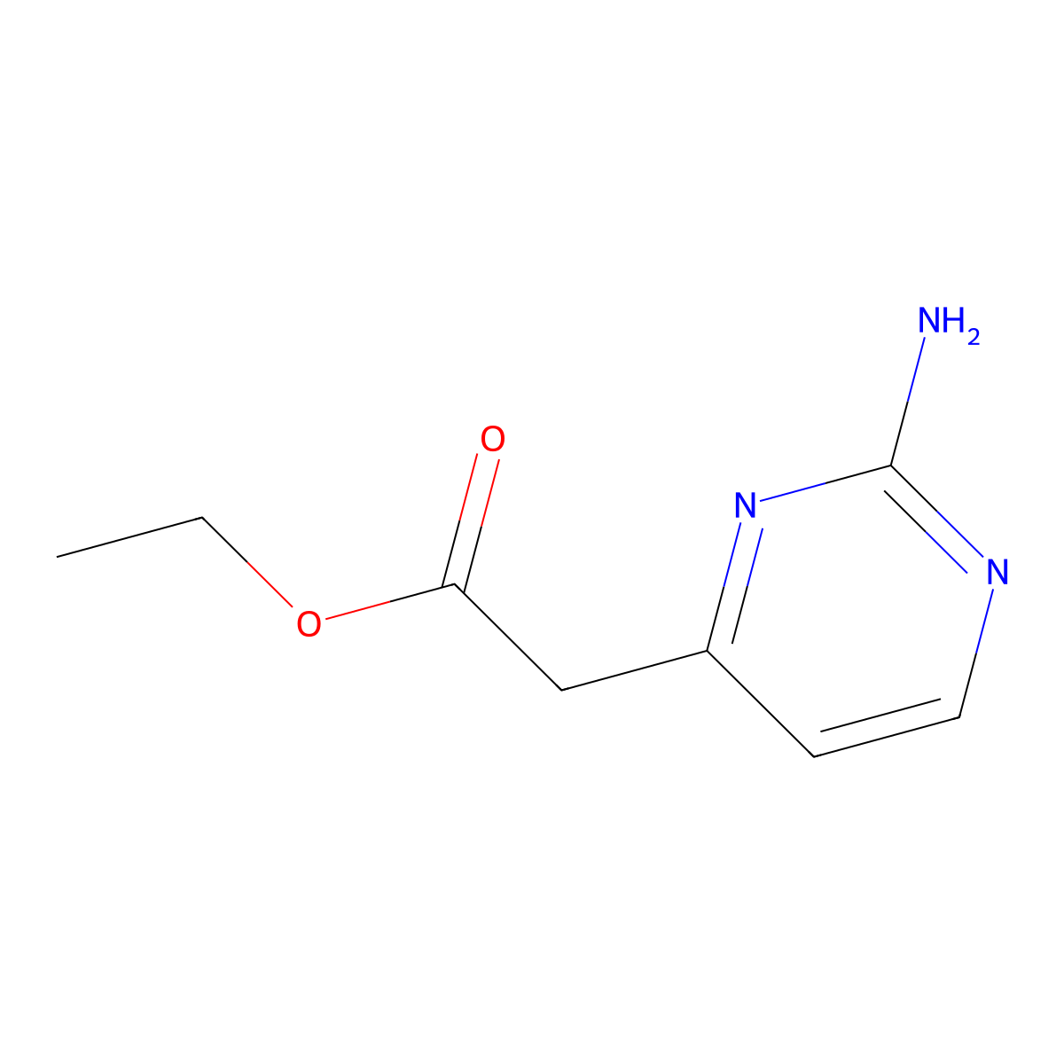 Ethyl 2-(2-aminopyrimidin-4-YL)acetate molecular structure, CAS 1194375-38-6