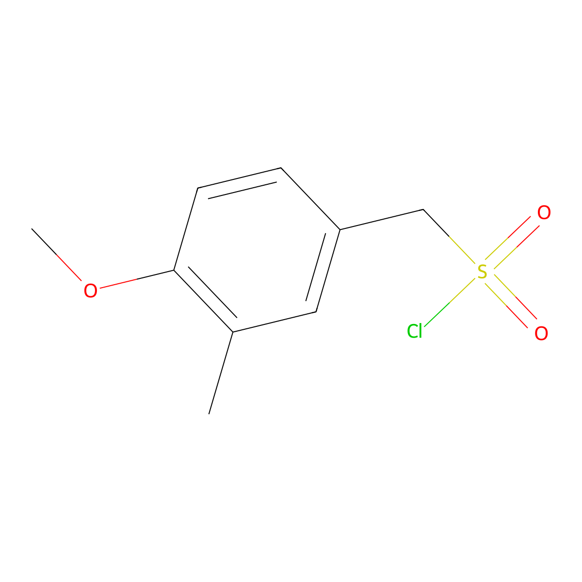 (4-Methoxy-3-methylphenyl)methanesulfonyl chloride molecular structure, CAS 1194375-45-5
