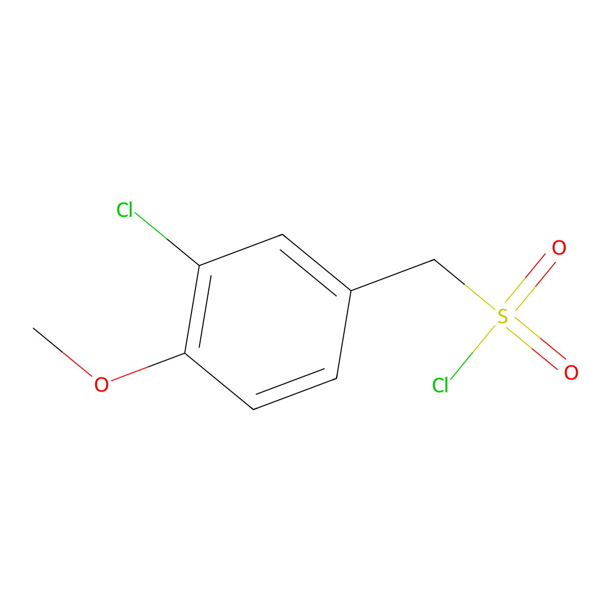 (3-Chloro-4-methoxyphenyl)methanesulfonyl chloride molecular structure, CAS 1194375-53-5
