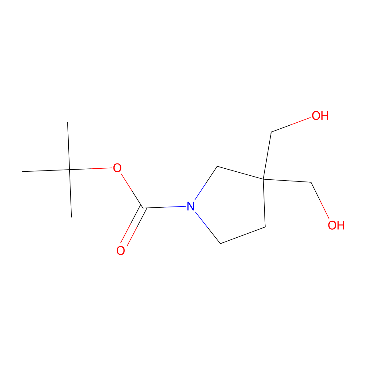 Tert-butyl 3,3-bis(hydroxymethyl)pyrrolidine-1-carboxylate molecular structure, CAS 1194376-30-1