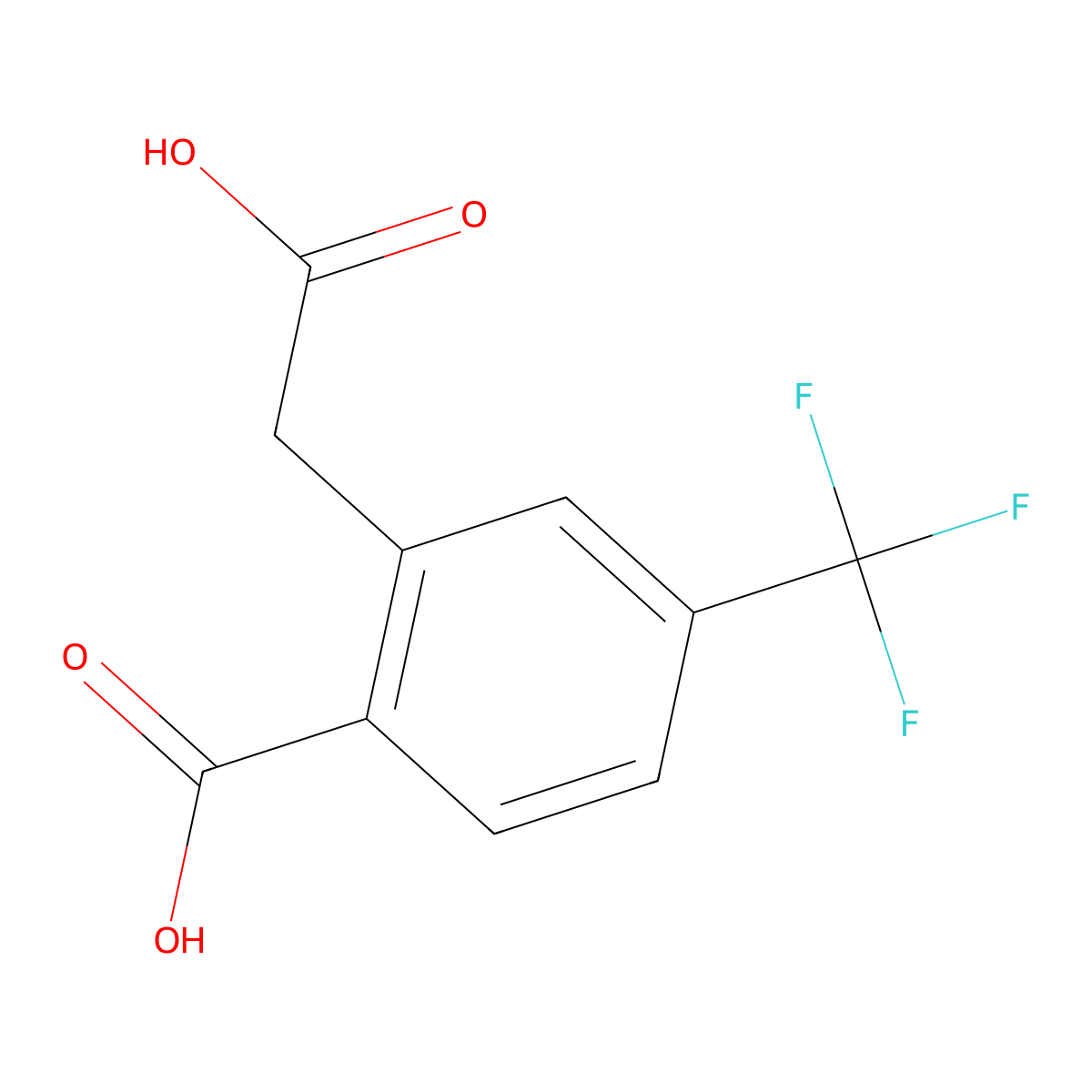 2-(Carboxymethyl)-4-(trifluoromethyl)benzoic acid molecular structure, CAS 1194376-42-5