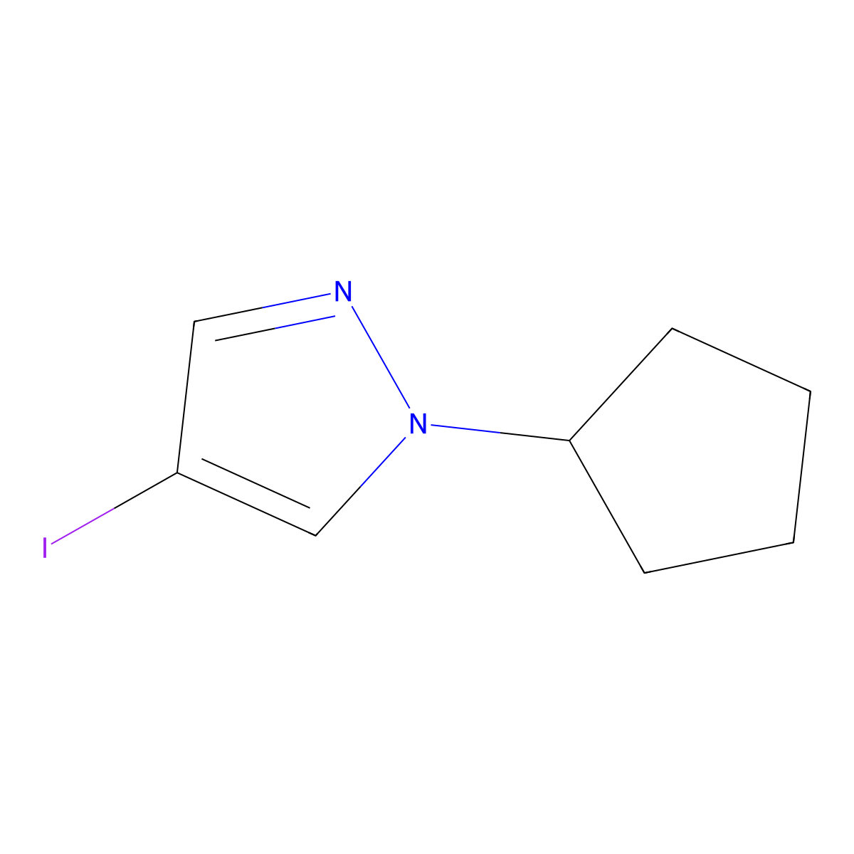 1-cyclopentyl-4-iodo-1H-pyrazole molecular structure, CAS 1194377-14-4