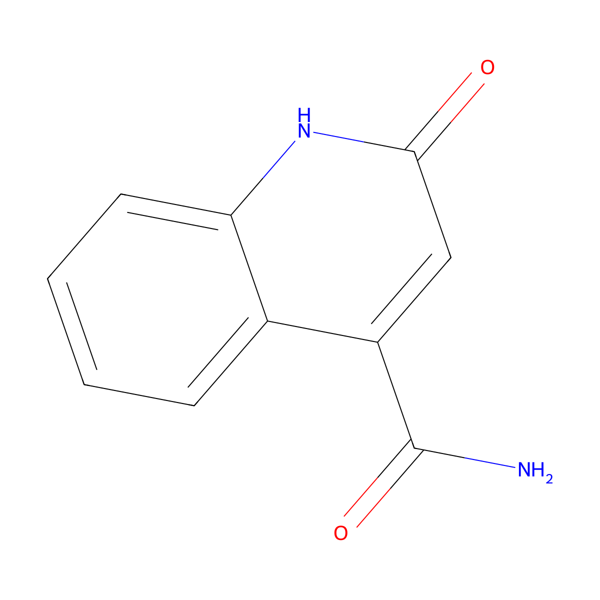 2-Hydroxyquinoline-4-carboxamide molecular structure, CAS 119438-96-9
