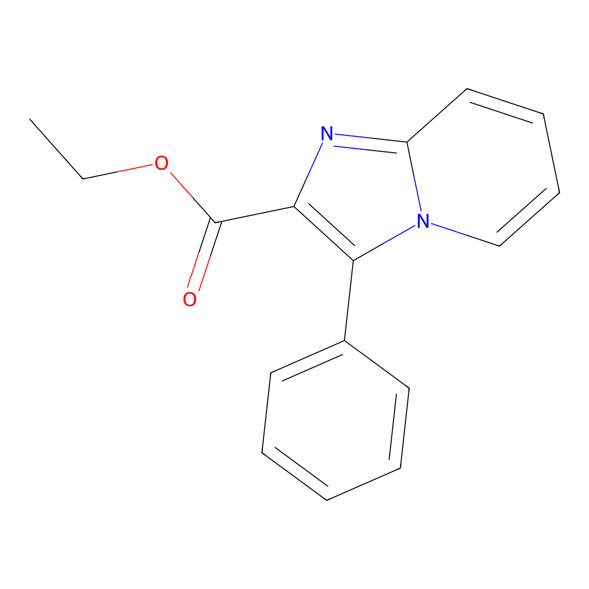 Ethyl 3-phenylimidazo[1,2-A]pyridine-2-carboxylate molecular structure, CAS 119448-81-6