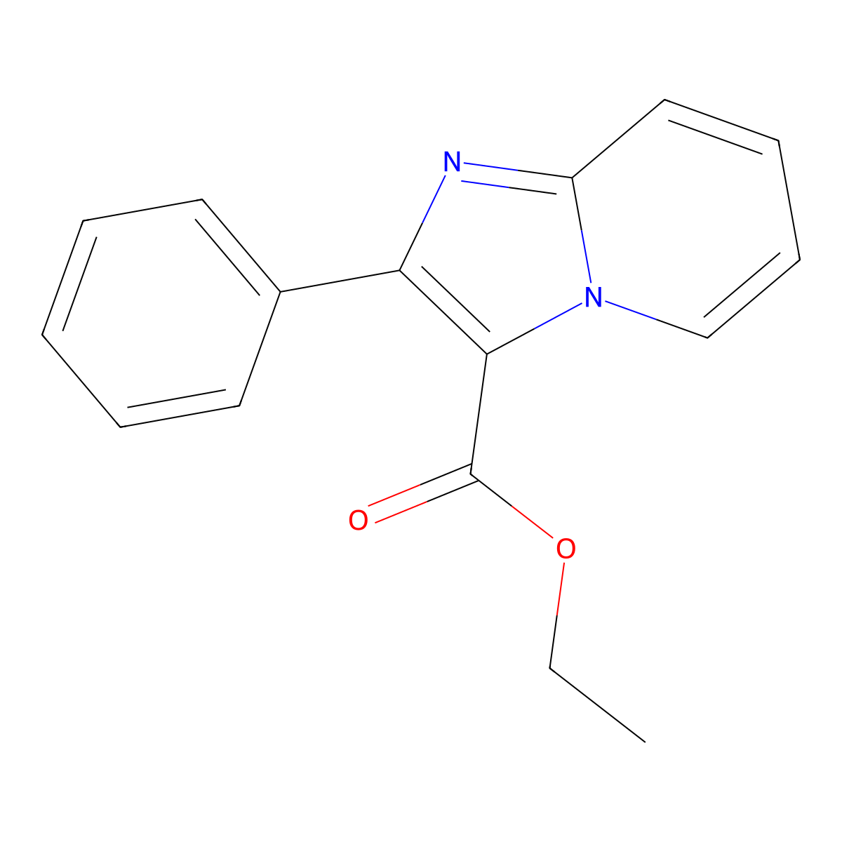Ethyl 2-phenylimidazo[1,2-a]pyridine-3-carboxylate molecular structure, CAS 119448-82-7