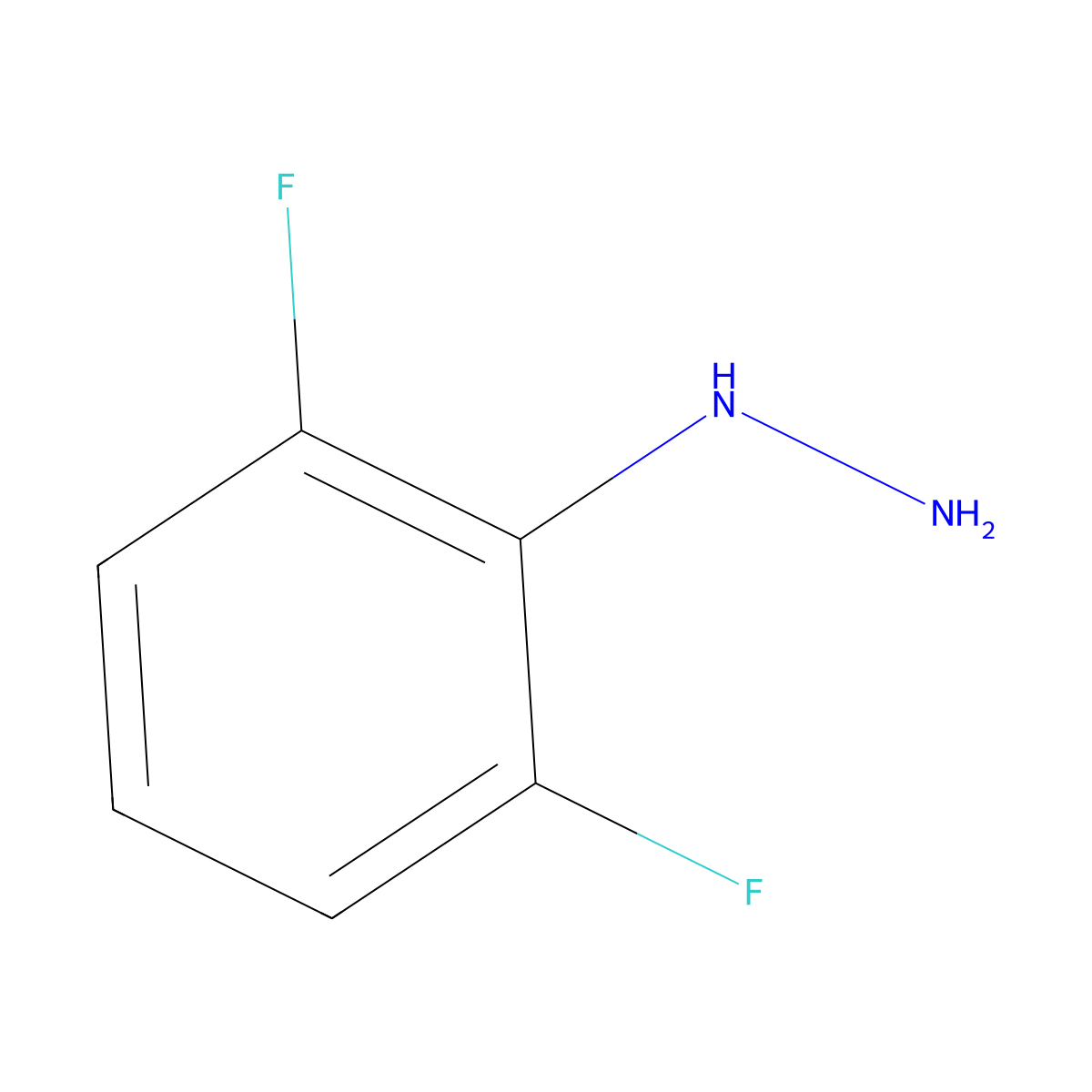 2,6-Difluorophenylhydrazine molecular structure, CAS 119452-66-3
