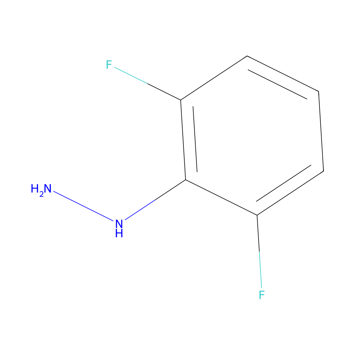 2,6-Difluorophenylhydrazine molecular structure, CAS 119452-66-3